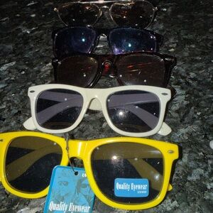 NWT! Unisex Sunglasses Lot of 5- Yellow, Cream,  Chestnut, Black, Rose Gold